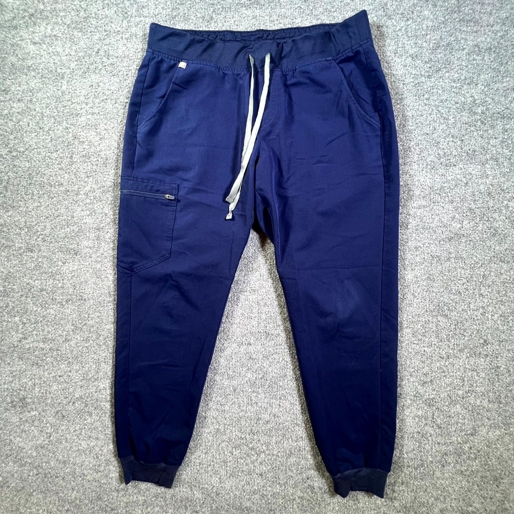 Figs Zamora Scrub Pant Women's L Blue Polyester Jogger Medical Technical Uniform